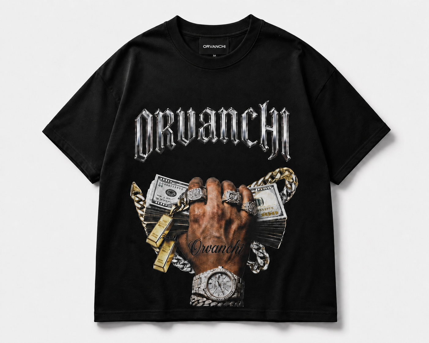 ORVANCHI - Heavyweight "Money & Chains" Graphic T-Shirt (300 GSM)